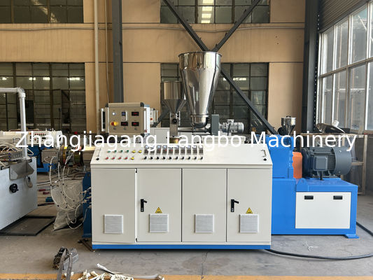 quality  Conical Double Twin Screw Plastic Baseboard Extrusion PVC Skirting Profiles Extruder Production Line Making Machine factory