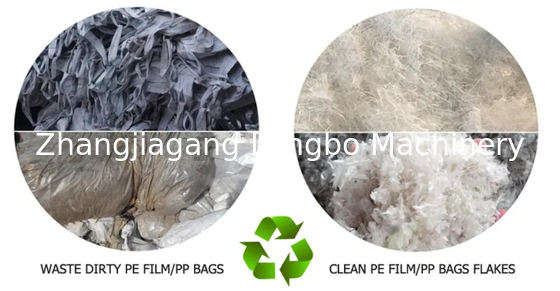 Waste Plastic PE PP Film / Bags Recycling Machine 380V 14mm