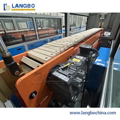 PVC Fluted Decoration Panel Extrusion Line with 51/105 Conical Twin Screw Extruder 350KG/H Capacity and Automatic Saw Cutting