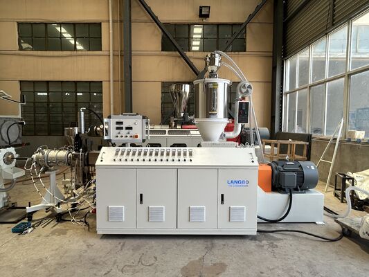 Plastic PE HDPE PPR Water Gas Oil Supply Pipe Extrusion Production Line Single Screw Extruder Pipe Making Machine