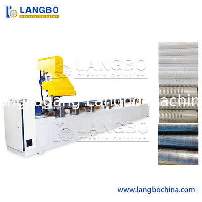 Plastic PVC PE Corrugated Pipe Punching Threading Drilling Hole Slotting Preforming Machine