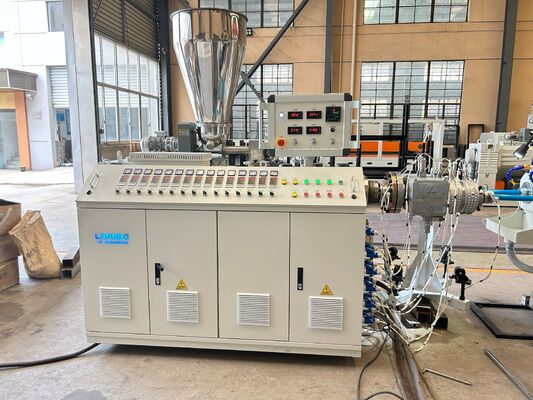 PLC Touch Screen PVC Pipe Extrusion Line Twin Screw Tube Making Machine