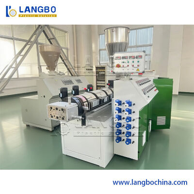 PVC Fluted Decoration Panel Extrusion Line with 51/105 Conical Twin Screw Extruder 350KG/H Capacity and Automatic Saw Cutting