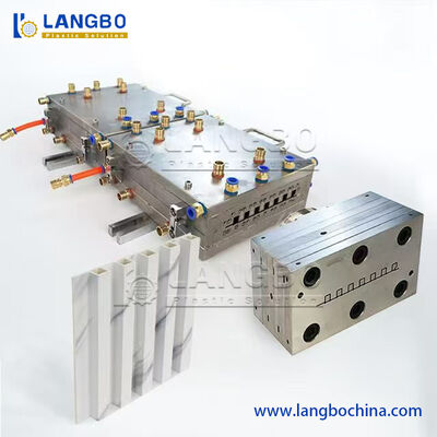 PVC Fluted Decoration Panel Extrusion Line with 51/105 Conical Twin Screw Extruder 350KG/H Capacity and Automatic Saw Cutting