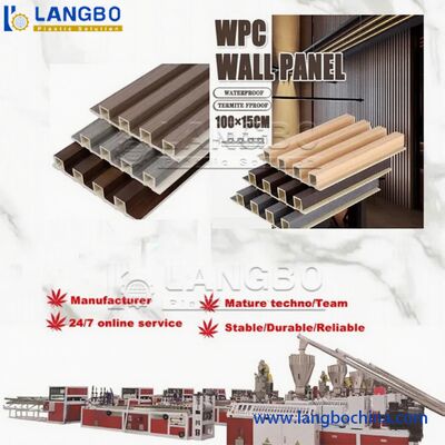 PVC Fluted Decoration Panel Extrusion Line with 51/105 Conical Twin Screw Extruder 350KG/H Capacity and Automatic Saw Cutting
