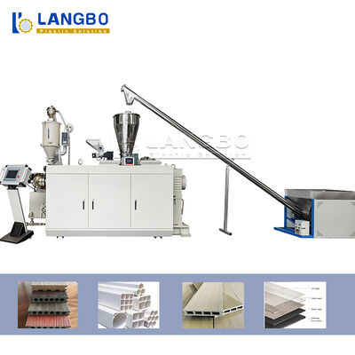 CE Certificate PVC Profile Extrusion Line With Conical Twin Screw Extruder 37KW Motor Power